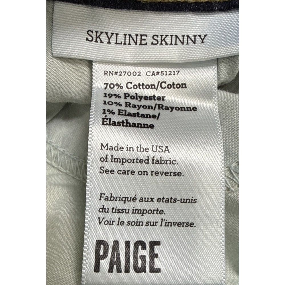 Paige Jeans Womens 28x30 Blue Dark Wash Denim Skyline Skinny Stretch Made in USA - Picture 7 of 8